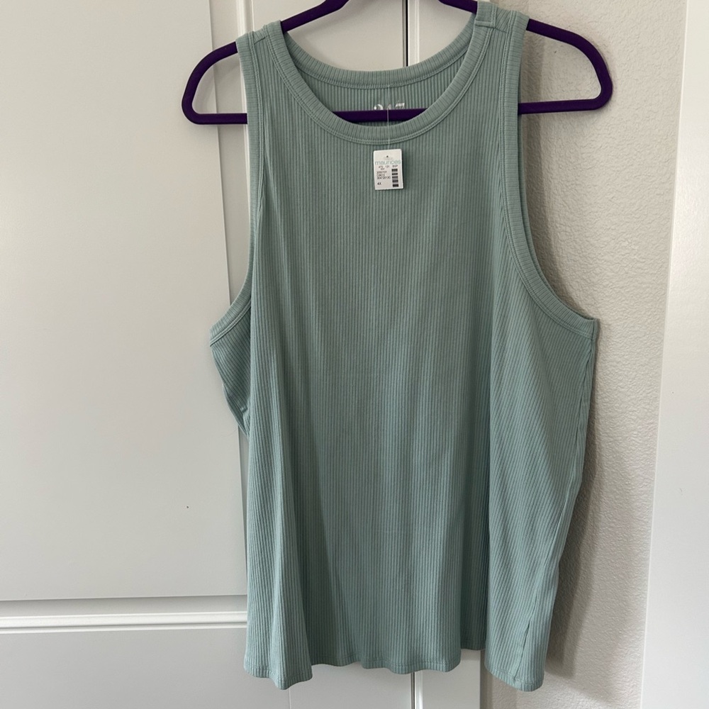 Women's Ribbed Tank Top - Green